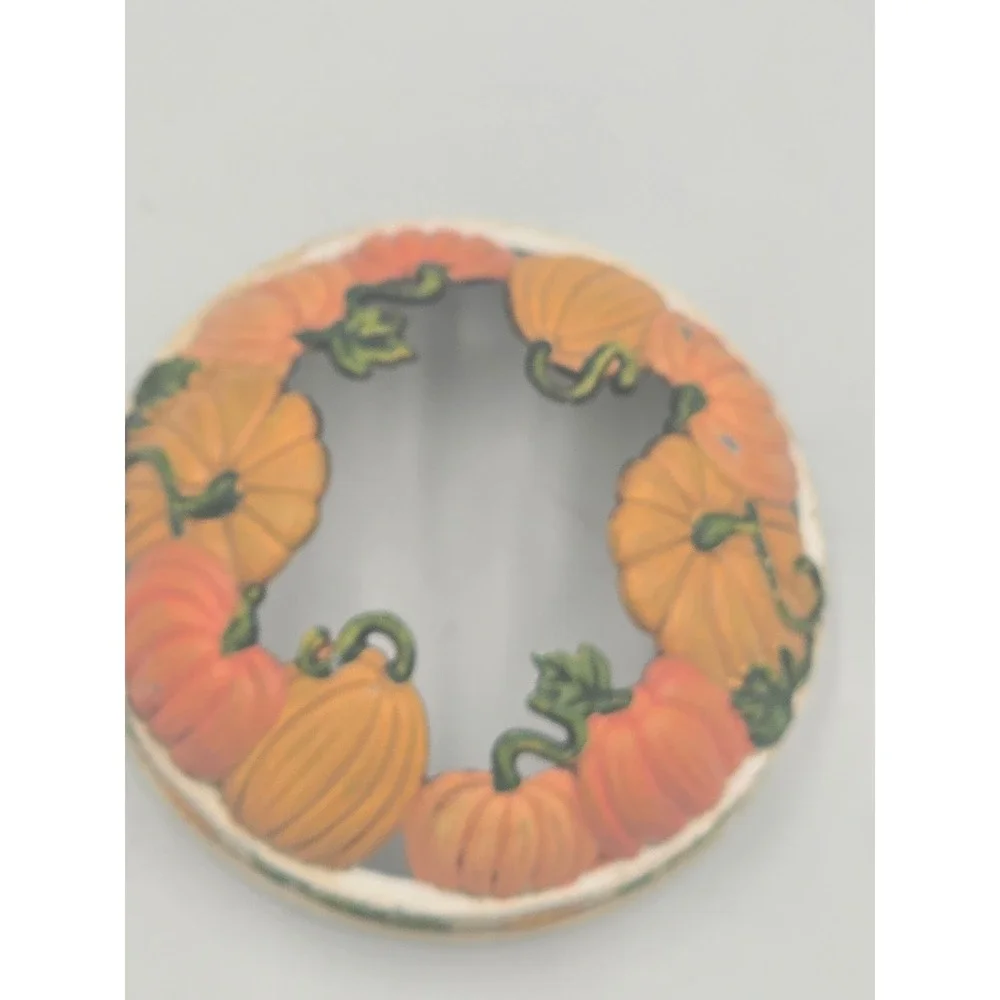 Yankee Candle Pumpkin Jar Topper Metal Candle Shade Fall Harvest Orange